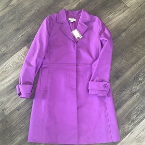 Petite Sophisticated jacket coat midi front hidden button women’s Sz M